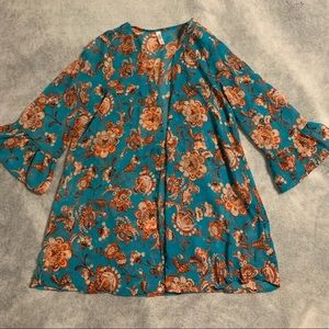 Xhilaration Floral Kimono - Size Medium